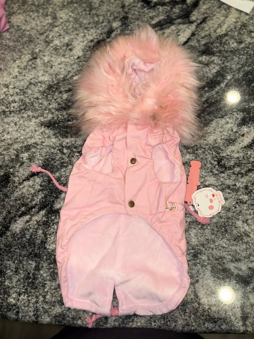 Pink dog Faux-Fur Trim jacket